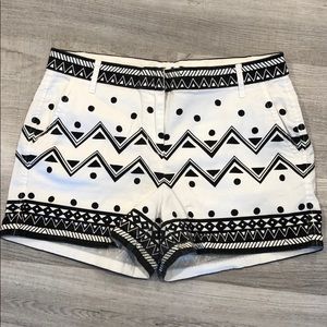 Black and white print shorts